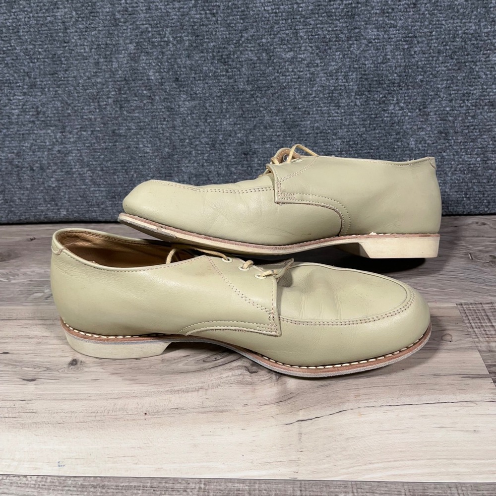 Hyde Vintage Bowling Shoes Mens Size 9.5 Leather Moc Toe Retro Cream